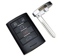 Smart Key Fob Case Shell Fit for Cadillac STS CTS 2008 2009 2010 2011 2012 2013 Replacement Keyless Entry Remote Car Key Housing Casing Outer Cover with Uncut Blade Blank (1)