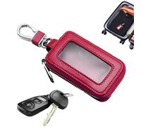 Smart Key Fob Holder - Compact Car Key Organiser Wallet, Premium Leather Key Case, Vehicle Key Case, Portable Key Case Protector with Zipper and Hook for the