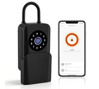 Smart Key Lockbox & Digital Key Safe Outdoor with Bluetooth App | Weatherproof Aluminum Wall Mounted Box | 5-Way Access (Fingerprint/Code/Card/Key)