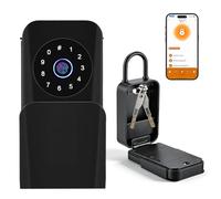 Smart Key Lockbox, Weatherproof & Portable Key Safe Outdoor, Master Lock Key Safe (5 Ways to Unlock: Fingerprint/Code/Card/App/Key) for Airbnb,Office,Home,Garage,Guest Access