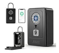 Smart Key Safe with Bluetooth & APP Control - 8 Ways Unlock via Fingerprint, Code, Remote | IP54 Outdoor Wall Mounted Key Lock Box for Airbnb, Home, Realtor | 360-Day Battery & Emergency Type-C