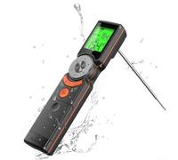 Smart Kitchen Cooking Thermometer with Foldable 180° Probe, Large Backlit LCD and Timer, Quick ±1°C Accuracy Read, IP65 Waterproof Design, Preset Options for Beef, Lamb, Turkey, Pork(Orange)