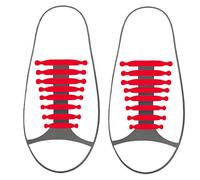 Smart Laces™ No Tie Elastic Silicone Shoe Laces For Adults Kids Shoes Trainers (Kids Trainer Size, Red)