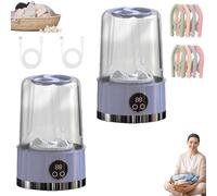 Smart Laundry Cup, Bloame Portable Washer, Rechargeable Portable Cordless Mini Washing Machine with LCD Display for Home, Hotel & Camping, Free 4/8 pcs folding clothes drying rack (Purple,2 PCS)