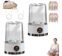 Smart Laundry Cup, Bloame Portable Washer, Rechargeable Portable Cordless Mini Washing Machine with LCD Display for Home, Hotel & Camping, Free 4/8 pcs folding clothes drying rack (White,2 PCS)