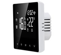 Smart LCD Thermostat for Floor Heating, WiFi Temperature Controller for AC230V, Ideal for Homes, Offices, ABS+Mystical/Fantasy Retardant PC (White back and white button 3A)