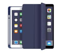 Smart Leather Stand Case Suitable For Apple IPad Pro M5 13inch 2024 Soft Silicone Drop Protection With Pen Holder Back Cover(Dark Blue)