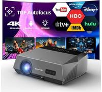 Smart LED 4K Projector Daylight HDR WiFi 6 Bluetooth Google TV, 2300ANSI Daytime Movie Gaming Projectors 4K Ultra HD Home Theater Ceiling with Auto Focus Keystone Zoom Airplay HDMI ARC USB Apps Dolby