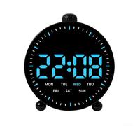 Smart LED Alarm Clock, Digital Digital With Countdown, Date & Dual Alarms, Jumping Seconds Display, For Bedside Table, Office Desk(Black)