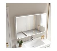 Smart LED Bathroom Mirror Cabinet, Illuminated HD Makeup Storage with Touch Control, Modern Design