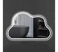 Smart LED Bathroom Mirror, Illuminated Touch Control, 3 Color Temperatures, Dimmable, Anti-Fog, 60x90cm Wall-Mounted Vanity Mirror with Lights