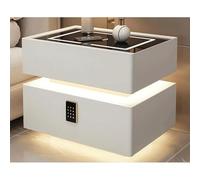 Smart LED bedside table with charging station and password security lock - wooden bedside table for bedroom and living room