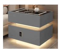Smart LED bedside table with charging station and password security lock - wooden bedside table for bedroom and living room