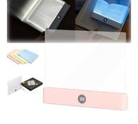 Smart LED Book Light, 2026 New Rechargeable Clear Full Page Reading Light with 3 Colors & Timer Dimmable Panel, Booklight for Reading in Bed at Night, Books Suitable for Every Sizes (Pink)