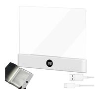 Smart LED Book Light, Rechargeable Clear Full Page Flat Reading Book Light with 3 Colors and Timer, Dimmable LED Panel Books Lamp Night Lights, Page Glow Reading Lights, for Readers, Students(White)
