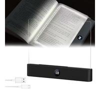 Smart LED Book Light - Rechargeable Flat Book Light Dimmable with Timer for Night Reading (Black)
