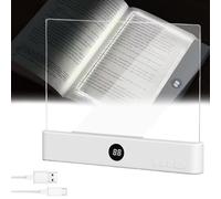 Smart LED Book Light - Rechargeable Flat Book Light Dimmable with Timer for Night Reading (White)