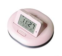 Smart LED Digital Alarm Clock with Dual Alarms Vibration Mode Snooze Function Temperature Display Date Week Countdown Timer for Students Office Bedroom Home Black(pink)