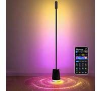 Smart LED Floor Lamp with Speaker & White Noise, RGBWWIC Standing Corner Lamp Work with Alexa Google Assistant, Music Sync, App Control,AI Recognition DIY Ambient Lighting for Bedroom Living Game Room