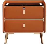 Smart LED Nightstand Charging Station with Bluetooth Speaker, Wireless Charging, 2 Drawers, End Table Bedside Cabinet