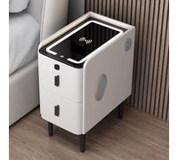 Smart LED Nightstand with Storage Drawer Compact Bedside Table Narrow Nightstand for Small Spaces Modern Design Size: 25cm/9.8in Color: A-3 Perfect for Bedroom