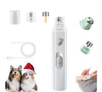 Smart Led Pet Grinder, Manifeist Electric Dog Nail Filer, Quiet Rechargeable Pet Nail Trimmer, 2-Speed Design, USB-C Rechargeable for Dogs, Cats, and All Pet Sizes (White, 6.8In*1.6In)