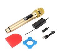 Smart LED Screen Home Wireless Microphone Stable Signal, 1 for 1 Handheld Microphone with Efficient Pickup, Suitable for Karaoke, 3.5mm Interface Equipment (Golden)