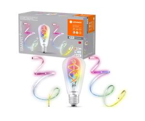 Smart+ LED Spiral Filament Edison 4,5W E27+2m+1m Strip RGBW Colorful Warm Wifi