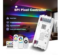 Smart LED Strip Light Controller for Tuya Digital Pixel with WiFi UART and Mic App Control Compatible with 3.0 2.4G RF for RGB CW Color Mixing (ZB+2.4G)