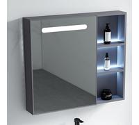 Smart LED Vanity Mirror Cabinet - Waterproof Aluminum Wall-Mounted Medicine Cabinet with Storage & Human Body Sensor Switch - Elegant Bathroom Mirror for Home Decor
