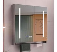 Smart LED Wall-Mounted Bathroom Cabinet Modern Solid Wood Medicine Mirror with Anti-Fog Space-Saving Makeup Storage Vanity nizer for Stylish Homes
