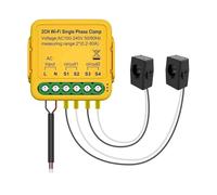 Smart Life WiFi Energy Meter Current Sensor Statistician for Electrical Lighting Solar KWH Monitor 100-240V Easy to Use and Safe(2Gang 80A)