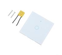 Smart Light Switch 1 Gang for tuya WiFi Touch Control Glass Panel Includes Capacitor for Old Wiring Voice Control via for alexa for Smart Life App White Finish(White)