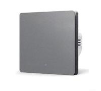 Smart Light Switch 1 Gang No Neutral Wire Required Wall Push Button for Tuya App Voice Control Compatible with Google Home Power Off Memory Flame(Gray)