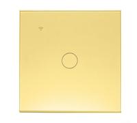 Smart Light Switch, 10A Smart Touch Light Switch 1 Way ON-OFF Tempered Glass Switch Wall Switch For Home, Office(gold)
