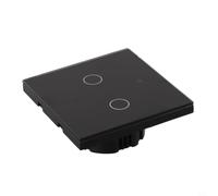 Smart Light Switch 2 Gang WiFi Touch Screen for Smart Life App for alexa Google Home Compatible Capacitor Included Modern Design(Black)