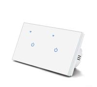 Smart Light Switch, 220V/10A WiFi Connected Touch Light Switch for Smart Homes, Voice Control for Alexa Voice, for Tuya, for Smart Life App, Smarts Wifi Switches(2 Gang-White)