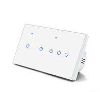 Smart Light Switch, 220V 10A WiFi Connected Touch Light Switch for Smart Homes, Voice Control for Alexa Voice, for Tuya, for Smart Life App, Smarts Wifi Switches(5 Gang-White)