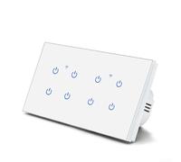 Smart Light Switch 8 Gang, Wifi Smart Touch Switch Smart Wall Light Switch Works With for ALEXA, Voice Control Remote Control, Multi-Control By App, Compatible With Fortuya App Foralexa Forgoogle Home