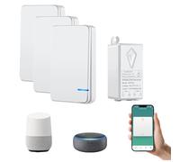 Smart light Switch,NineLeaf WIFI Wireless Light Switch,No Wiring,Save Energy,Compatible with Amazon Alexa and Google Home,Schedule and Timer,Voice Control,IP66 Waterproof for Residential,3 Switch