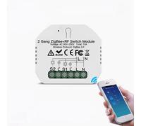 Smart Light Switch RF Relay Module Smart Life/Tuya Control Work with Alexa Google Home 2 Gang