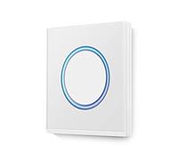 Smart Light Switches 2 Pcs Luxury Wall Light Touch Point Switch Universal Standard Lighting 1 Gang Way Tempered Glass Switching Power Supply(White)