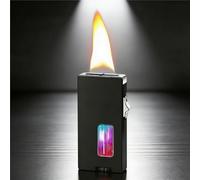 Smart Lighter, Ultra-Wide Flame, Shake Ignite, Safety Lock, Windproof Design, Transparent Fuel Window