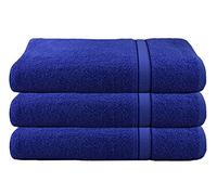 Smart Linen Pack of 3 Super Jumbo Extra Large Bath Sheet Towels100% Cotton 90cm x 180cm (Royal Blue)