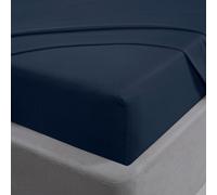 Smart Living 100% Brushed Cotton Flannelette Luxury 32cm Deep Fitted Sheet in Navy | Size: Single Fitted Smart Living Navy Single Fitted