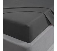 Smart Living 100% Brushed Cotton Flannelette Luxury 35cm Deep Fitted Sheet (Charcoal, Double)