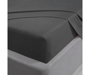 Smart Living 100% Brushed Cotton Flannelette Luxury 35cm Deep Fitted Sheet (Charcoal, Double)