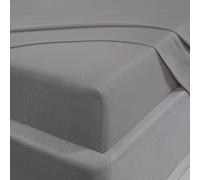 Smart Living 100% Brushed Cotton Flannelette Luxury 35cm Deep Fitted Sheet (Silver, Super King)