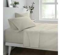 Smart Living 32cm Deep Deluxe Fitted Sheet - Natural - Double (135 x 190cm) + 32cm Deep