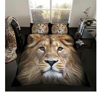 B&Q Duvet Set Gaveno Cavailia 3D Lion - Duvet Cover & Pillowcase - Multi Double